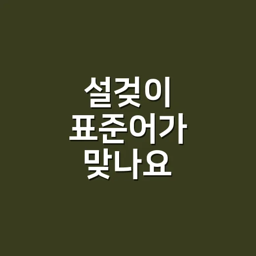 설겆이 표준어가 맞나요, 왜 설거지라고 써야 할까요? - 요약