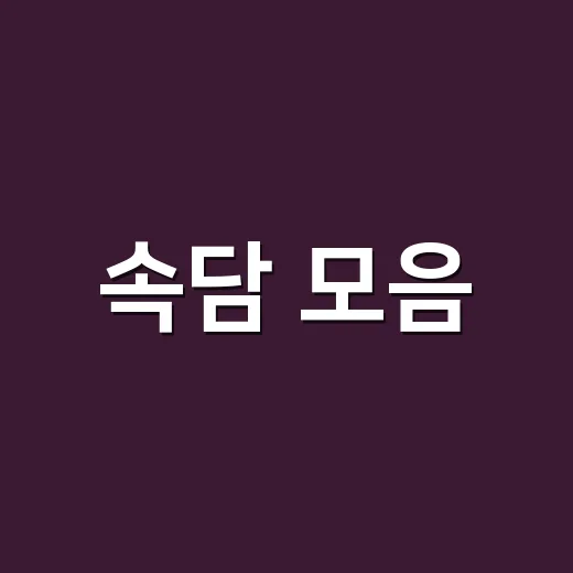 속담 모음, 그냥 외우지 말고 뜻의 뿌리까지 궁금하신가요? - 요약