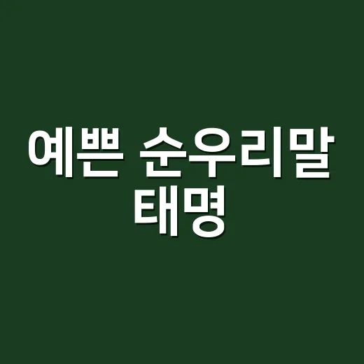 예쁜 순우리말 태명, 뜻까지 알고 부르고 계신가요? - 요약