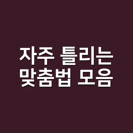 자주 틀리는 맞춤법 모음, 왜 헷갈릴까요? - 요약