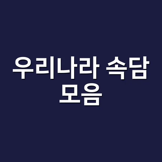 우리나라 속담 모음, 왜 짧은 말이 오래 남을까요? - 요약