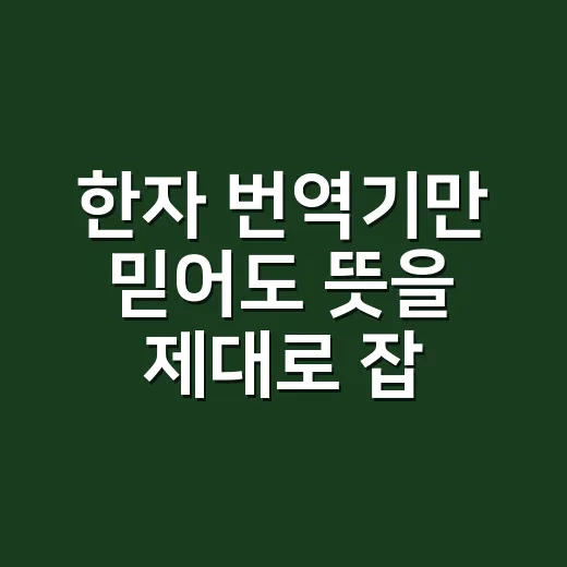 한자 번역기만 믿어도 뜻을 제대로 잡을 수 있을까요?
