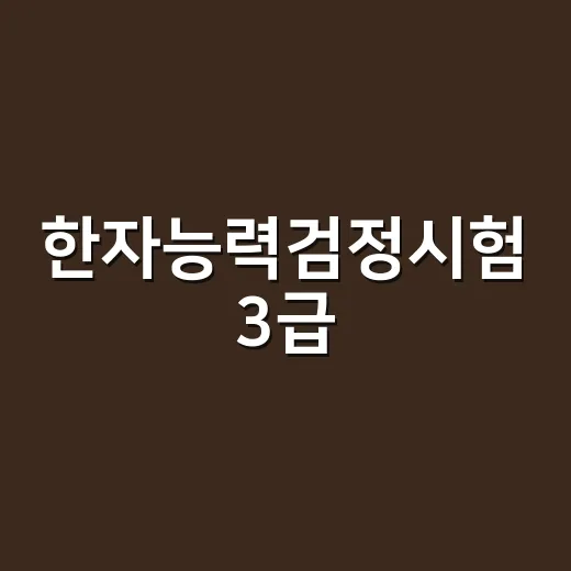 한자능력검정시험 3급, 왜 생각보다 어렵게 느껴질까요?