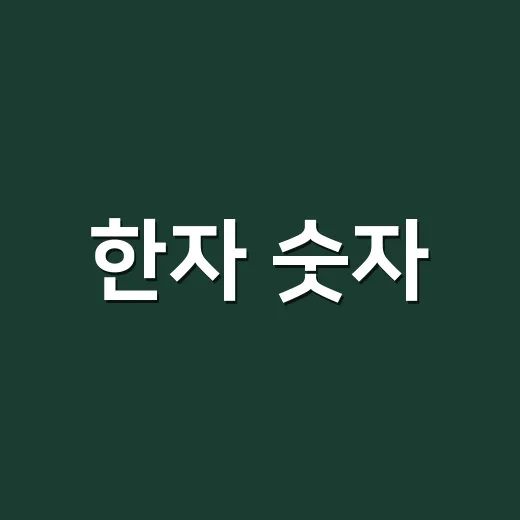 한자 숫자, 왜 일·이·삼만 알면 부족할까요?