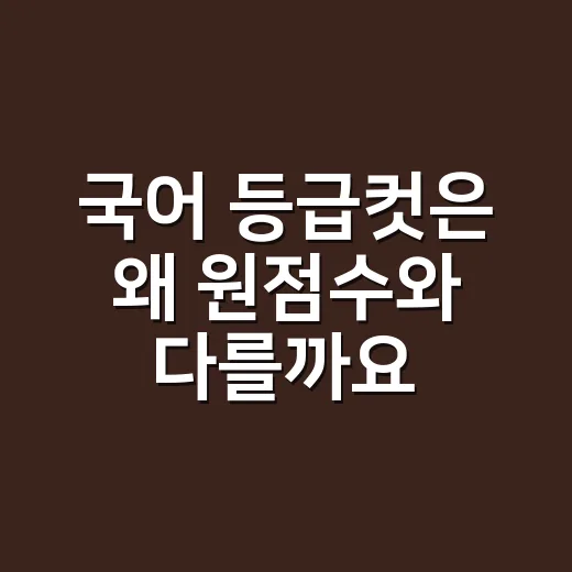 국어 등급컷은 왜 원점수와 다를까요? - 요약