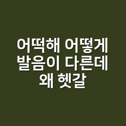 어떡해 어떻게 발음이 다른데 왜 헷갈릴까요? - 요약