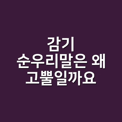 감기 순우리말은 왜 고뿔일까요? - 요약