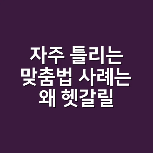 자주 틀리는 맞춤법 사례는 왜 헷갈릴까요? - 요약