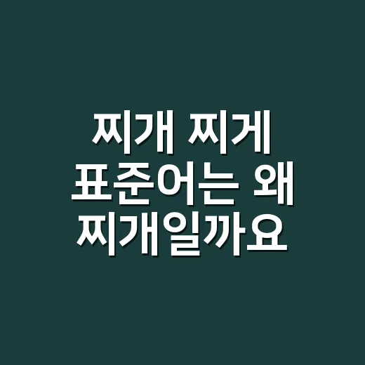 찌개 찌게 표준어는 왜 찌개일까요? - 요약