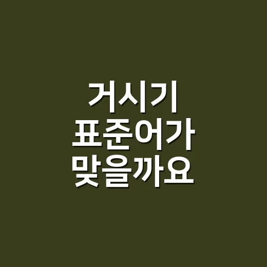 거시기 표준어가 맞을까요? 사투리처럼 들리는 까닭은 뭘까요? - 요약