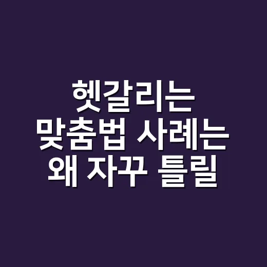헷갈리는 맞춤법 사례는 왜 자꾸 틀릴까요? - 요약