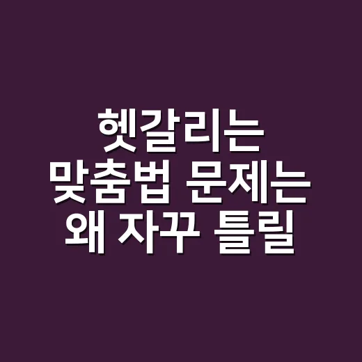 헷갈리는 맞춤법 문제는 왜 자꾸 틀릴까요? - 요약