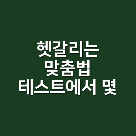 헷갈리는 맞춤법 테스트에서 몇 개나 맞히시겠어요? - 요약