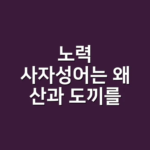 노력 사자성어는 왜 산과 도끼를 떠올릴까요? - 요약