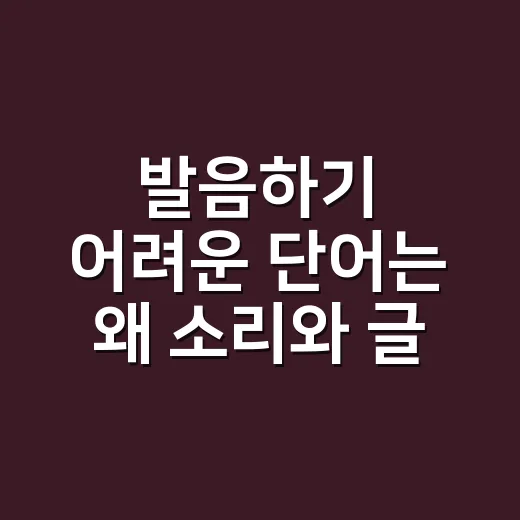 발음하기 어려운 단어는 왜 소리와 글자가 다를까요? - 요약