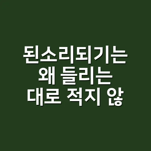 된소리되기는 왜 들리는 대로 적지 않을까요? - 요약