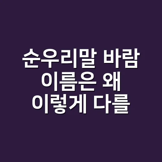 순우리말 바람 이름은 왜 이렇게 다를까요? - 요약