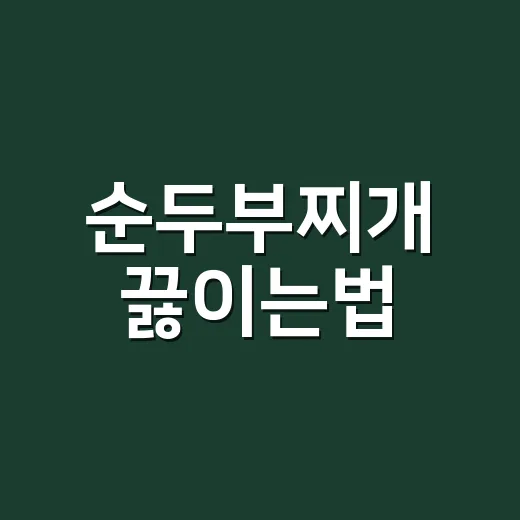 순두부찌개 끓이는법, 물 양과 불 세기만 잡으면 초보도 맛이 납니다 - 요약