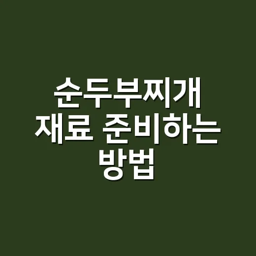 순두부찌개 재료 준비하는 방법, 냉장고 재료로 맛 맞추려면 이렇게 - 요약