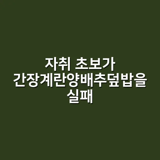자취 초보가 간장계란양배추덮밥을 실패 없이 만드는 방법 - 요약