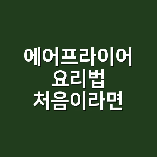 에어프라이어 요리법 처음이라면 이렇게 익히세요 - 요약