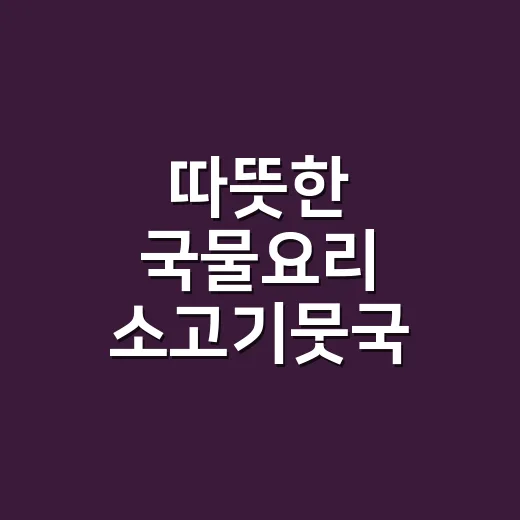 따뜻한 국물요리 소고기뭇국 끓이는 방법 - 요약