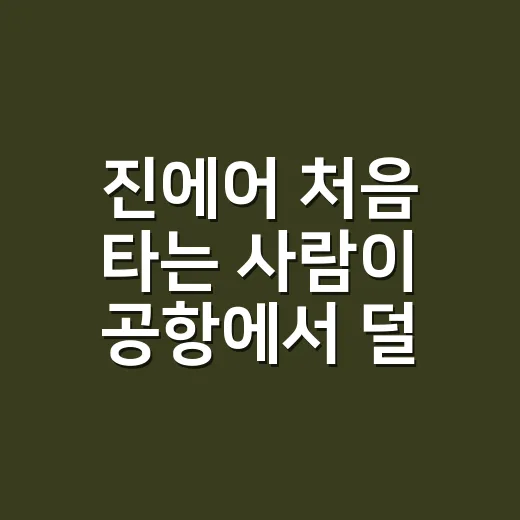진에어 처음 타는 사람이 공항에서 덜 헤매는 방법 - 요약