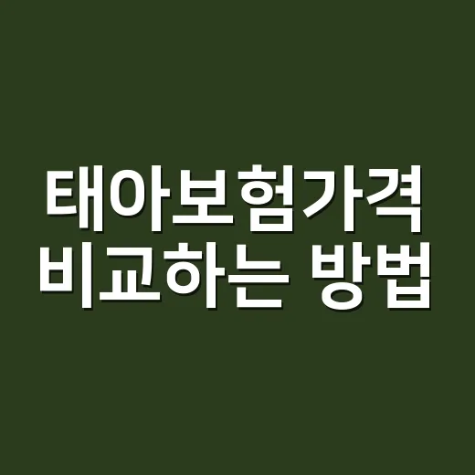 태아보험가격 비교하는 방법, 처음 준비할 때 이렇게 보면 덜 헷갈려요 - 요약
