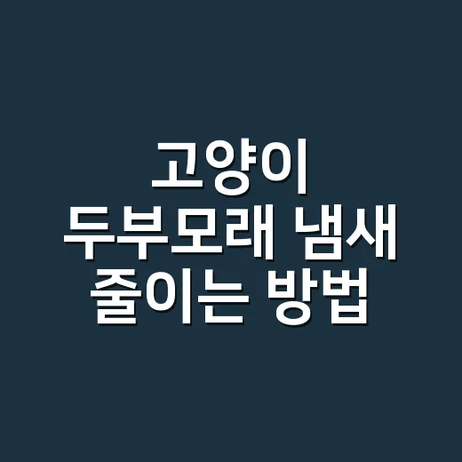 고양이 두부모래 냄새 줄이는 방법, 집사가 바로 바꿀 수 있는 습관 - 요약