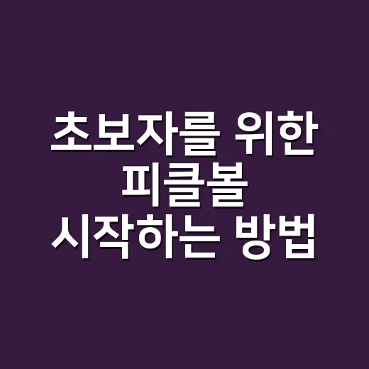 초보자를 위한 피클볼 시작하는 방법, 장비부터 규칙까지 이렇게 준비하면 편해요 - 요약
