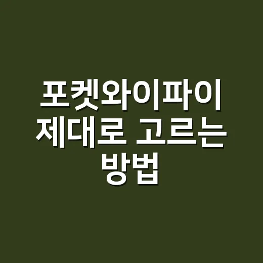 포켓와이파이 제대로 고르는 방법, 해외여행 전에 이렇게 준비하세요 - 요약