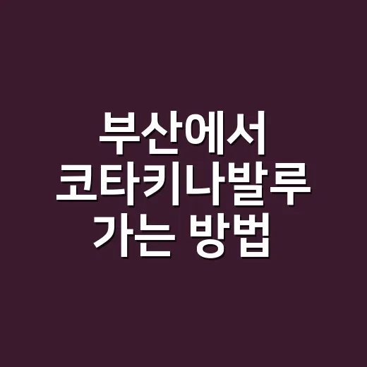부산에서 코타키나발루 가는 방법, 항공권부터 일정까지 이렇게 잡으면 편해요 - 요약