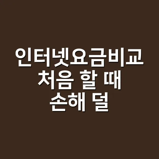 인터넷요금비교 처음 할 때 손해 덜 보는 방법 - 요약