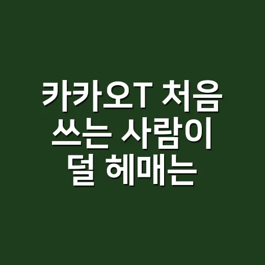 카카오T 처음 쓰는 사람이 덜 헤매는 방법 - 요약