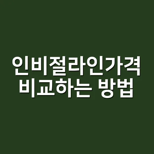 인비절라인가격 비교하는 방법, 견적 받을 때 꼭 확인할 것들 - 요약