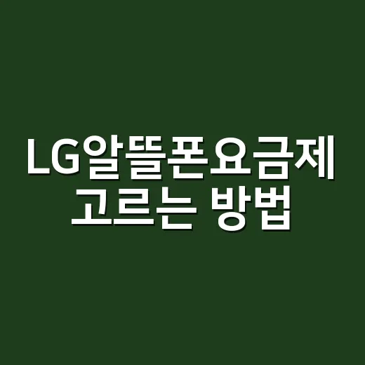 LG알뜰폰요금제 고르는 방법, 데이터 사용량별로 이렇게 보면 편해요 - 요약