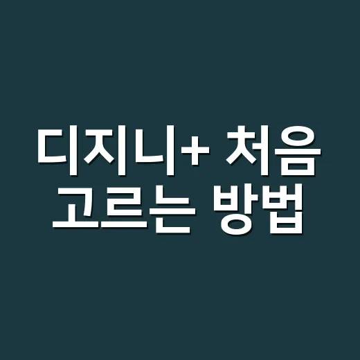 디지니+ 처음 고르…
