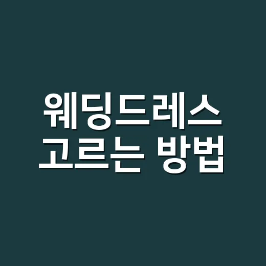 웨딩드레스 고르는 방법, 투어 전에 예산과 라인부터 잡는 순서 - 요약