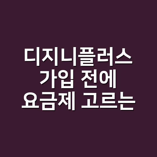 디지니플러스 가입 전에 요금제 고르는 방법 - 요약