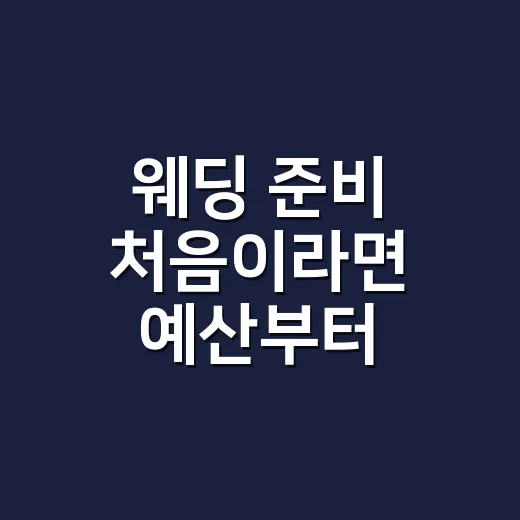 웨딩 준비 처음이라면 예산부터 일정까지 잡는 방법 - 요약