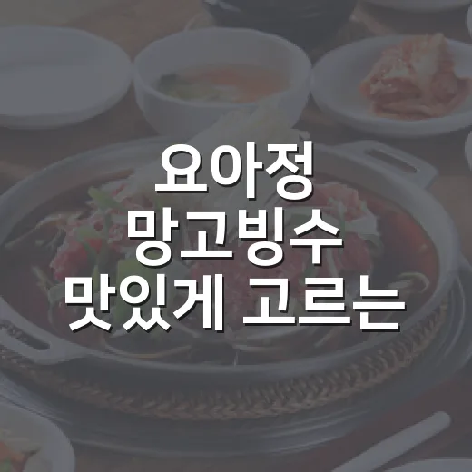 요아정 망고빙수 맛있게 고르는 방법, 가격대와 토핑 조합까지 - 요약