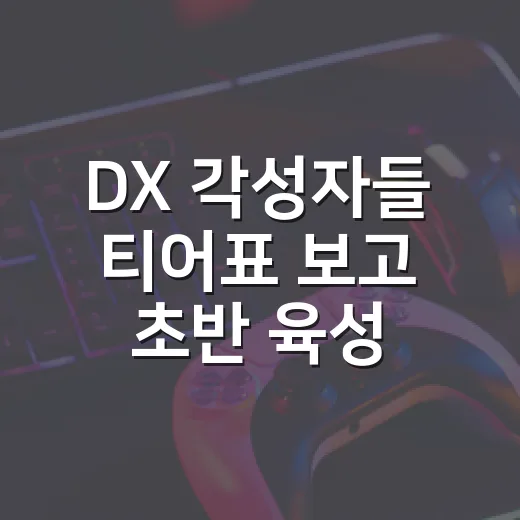 DX 각성자들 티어표 보고 초반 육성하는 방법 - 요약