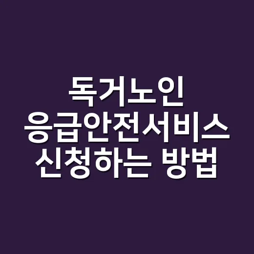 독거노인 응급안전서비스 신청하는 방법, 대상부터 준비물까지 쉽게 보기 - 요약