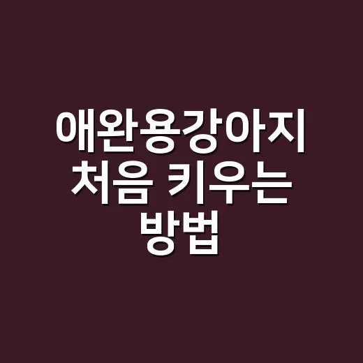 애완용강아지 처음 키우는 방법, 집에 데려오기 전 이렇게 준비하세요 - 요약