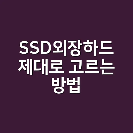 SSD외장하드 제대로 고르는 방법, 속도와 용량에서 덜 헤매려면 이렇게 - 요약