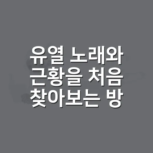 유열 노래와 근황을 처음 찾아보는 방법