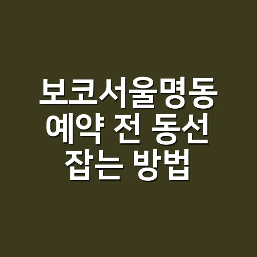 보코서울명동 예약 전 동선 잡는 방법, 회현역부터 조식까지 - 요약