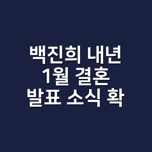 백진희 내년 1월 결혼 발표 소식 확인하는 방법 - 요약