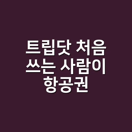 트립닷 처음 쓰는 사람이 항공권·호텔 예약하는 방법 - 요약