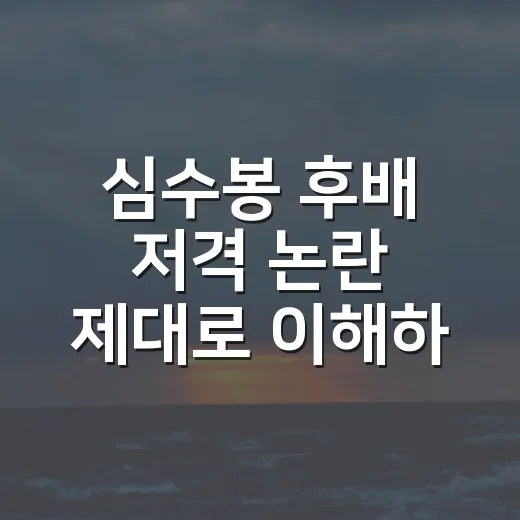 심수봉 후배 저격 논란 제대로 이해하는 방법 - 요약